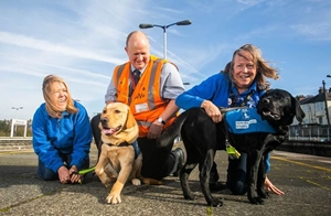 Guide dogs Barry and Walter